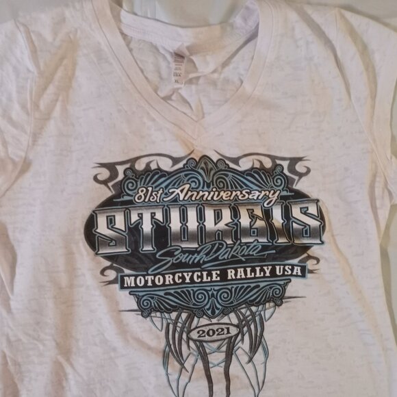 Women's 2021 Sturgis Motorcycle Rally V Neck Sleeveless Top/Tee - Picture 1 of 5